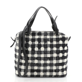 Celine Soft Cube Bag Vichy Fabric Small White 4576918
