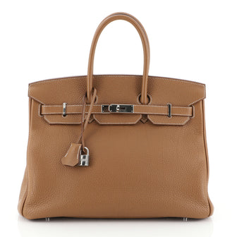 Hermes Birkin Handbag Brown Togo with Palladium Hardware 35 Brown 4576926