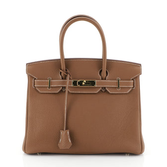 Hermes Birkin Handbag Brown Togo with Gold Hardware 30 Brown 4576938