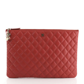 Chanel CC Casino O Case Clutch Quilted Lambskin Large Red 4576948