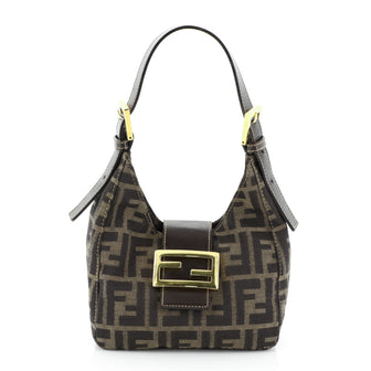 Fendi Buckle Shoulder Bag Zucca Canvas Small