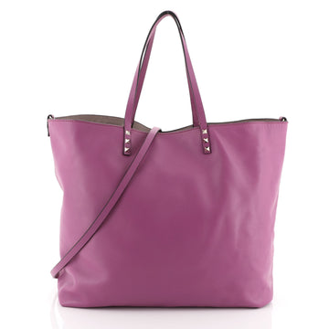 Valentino Rockstud Reversible Convertible Tote Leather Large Purple 4576971