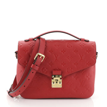 Louis Vuitton Pochette Metis Monogram Empreinte Leather Red 457752