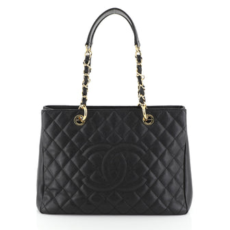 Chanel Grand Shopping Tote Quilted Caviar Black 457754