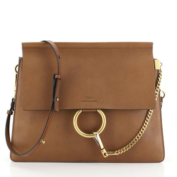Chloe Faye Shoulder Bag Leather Medium Brown 457793