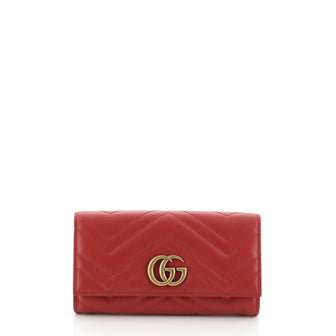 Gucci GG Marmont Continental Wallet Matelasse Leather Red 4578420