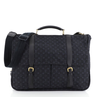 Louis Vuitton Denise Handbag Mini Lin Blue 457849