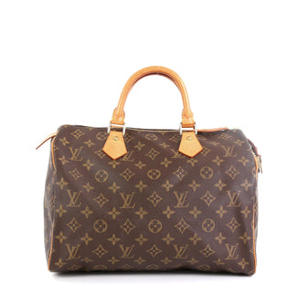 Louis Vuitton Speedy Handbag Monogram Canvas 30 Brown 4578510