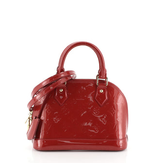 Louis Vuitton Alma Handbag Monogram Vernis BB Red 4578512