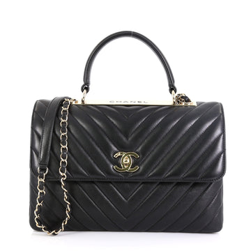 Chanel Trendy CC Top Handle Bag Chevron Lambskin Medium