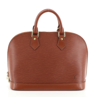 Louis Vuitton Vintage Alma Handbag Epi Leather PM Brown 457851