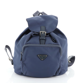 Prada Front Pocket Backpack Tessuto Small Blue 4578524