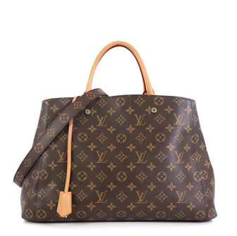 Louis Vuitton Montaigne Handbag Monogram Canvas MM Brown 457858