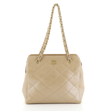 Chanel Vintage CC Chain Tote Quilted Iridescent Caviar Medium Neutral 457874