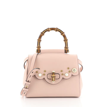 Gucci Pearly Peony Satchel Leather Mini