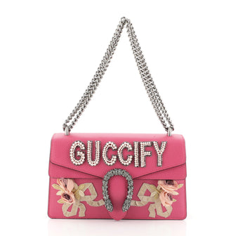 Gucci Dionysus Bag Embellished Leather Small Pink 457882