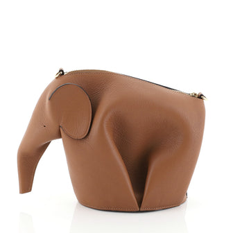 Loewe Elephant Crossbody Bag Leather Mini Brown 457891
