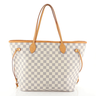 Louis Vuitton Neverfull NM Tote Damier MM White 457941