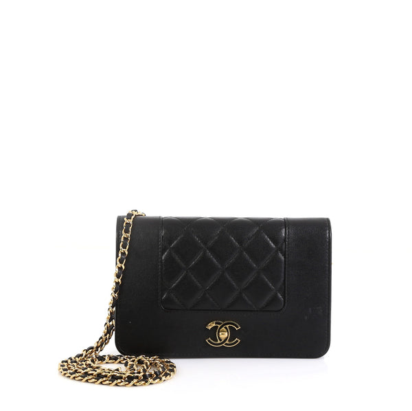 Mademoiselle Vintage Wallet on Chain Quilted Sheepskin