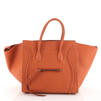 Celine Phantom Bag Grainy Leather Medium Orange 458261