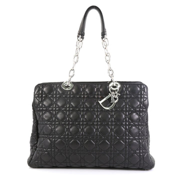 Christian Dior Soft Zipped Shopping Tote Cannage Quilt Lambskin Large