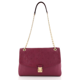 Louis Vuitton Saint Germain Handbag Monogram Empreinte Leather MM Purple 458281