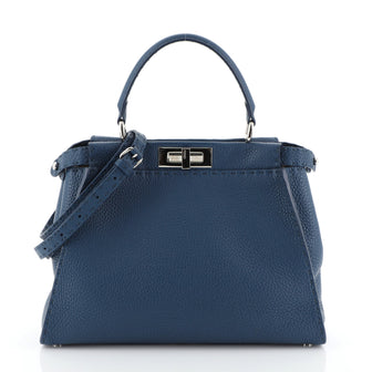 Fendi Selleria Peekaboo Bag Leather Regular Blue 458343