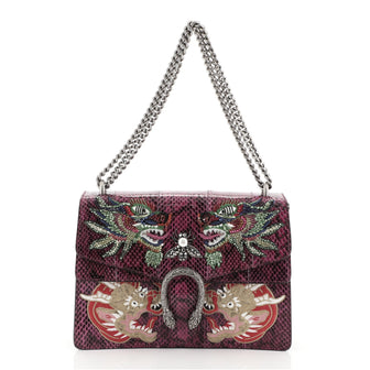 Gucci Dionysus Bag Embellished Python Medium Purple 458351
