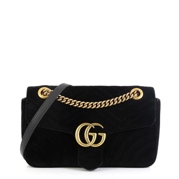Gucci GG Marmont Flap Bag Matelasse Velvet Small