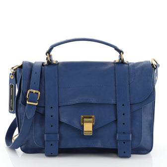 Proenza Schouler PS1 Satchel Leather Medium Blue 458661