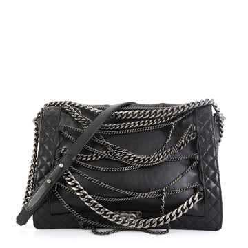 Chanel Boy Flap Bag Enchained Lambskin XL