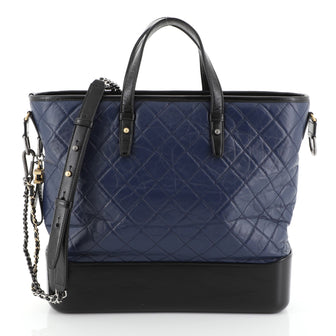 Chanel Gabrielle Shopping Tote Quilted Calfskin Large Blue 4587001
