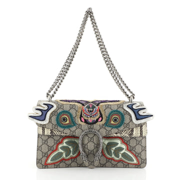 Gucci Dionysus Bag Embroidered GG Coated Canvas with Python Small Brown 458791