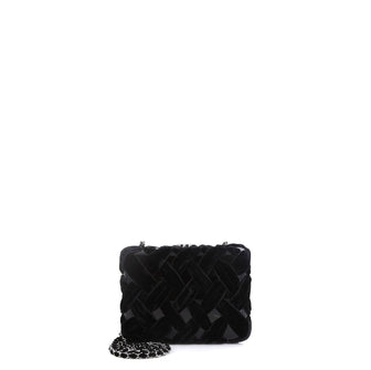 Chanel CC Box Minaudiere Woven Velvet and PVC Black 4588401