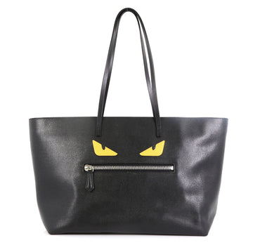 Fendi Monster Roll Tote Leather Medium Black 458892