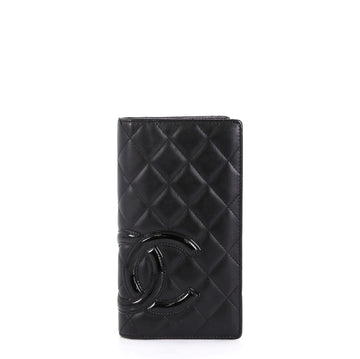 Chanel Cambon Wallet Quilted Lambskin Long Black 458954