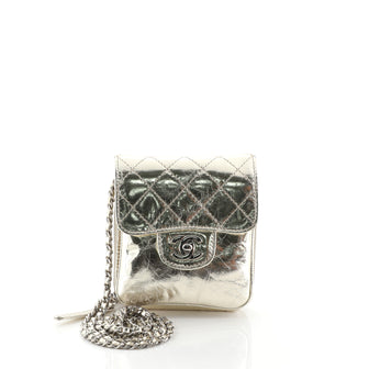 Chanel Wallet on Chain Flap Bag Quilted Metallic Calfskin Mini Metallic 458955