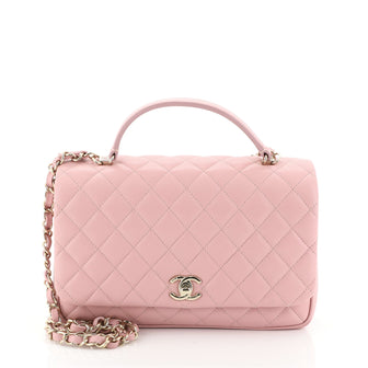Chanel Citizen Chic Top Handle Bag Quilted Lambskin Small Pink 458956