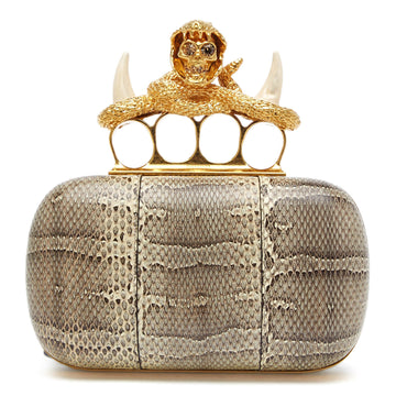 Alexander McQueen Skull Clutch Serpent Karung