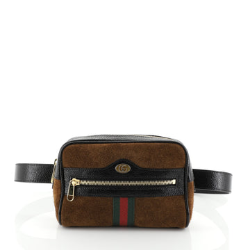 Gucci Ophidia Belt Bag Suede Small Brown 459166