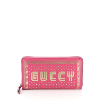 Gucci Zip Around Wallet Limited Edition Printed Leather 