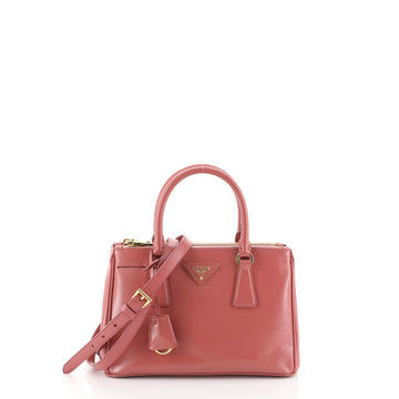 Prada Double Zip Lux Tote Vernice Saffiano Leather Mini