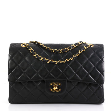 Chanel Vintage Classic Double Flap Bag Quilted Lambskin Medium
