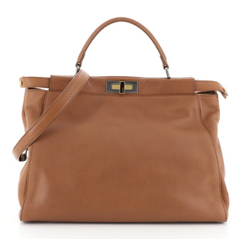 Fendi Peekaboo Bag Soft Leather Large Brown 4592214