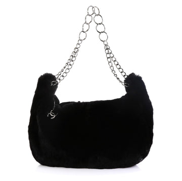 Chanel Chain Hobo Lapin Fur Large