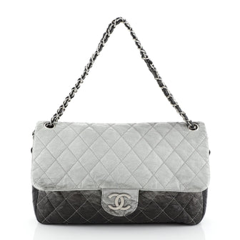 Chanel Melrose Degrade Flap Bag Quilted Patent Jumbo