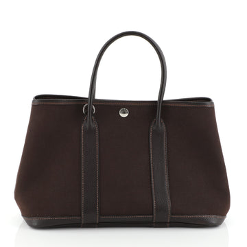 Hermes Garden Party Tote Toile and Leather 30 Brown 45922212