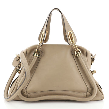 Chloe Paraty Top Handle Bag Leather Medium Neutral 45922224