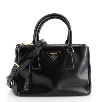 Prada Double Zip Lux Tote Vernice Saffiano Leather Mini