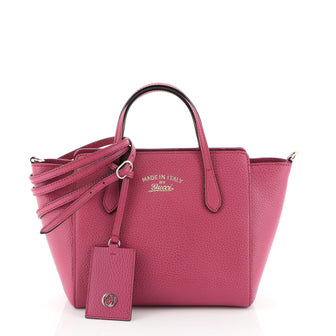 Gucci Swing Crossbody Bag Pebbled Leather Mini Pink 45922239